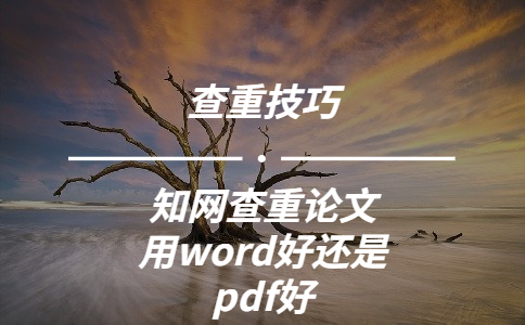 學(xué)術(shù)查重論文用word好還是pdf好