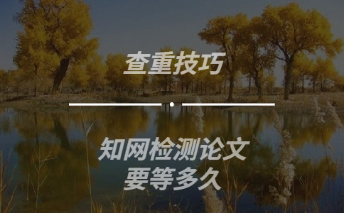 知網檢測論文要等多久