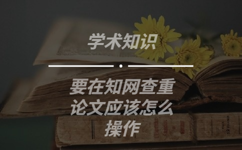 要在學(xué)術(shù)查重論文應(yīng)該怎么操作