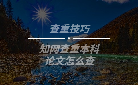 知網查重本科論文怎么查