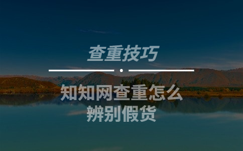 學術查重怎么辨別假貨