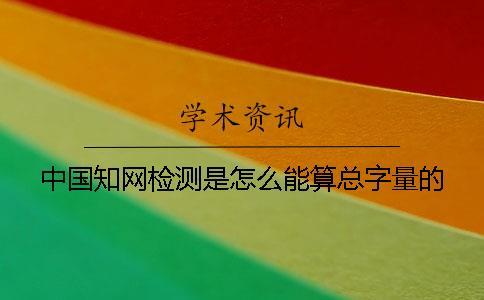 中國知網檢測是怎么能算總字量的？
