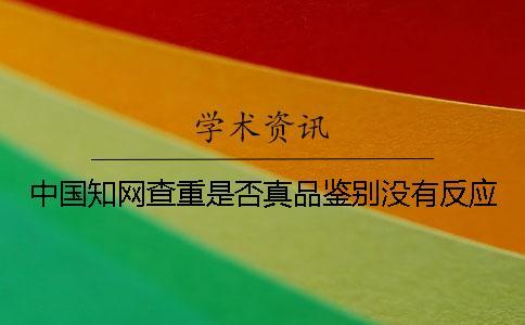 中國知網查重是否真品鑒別沒有反應