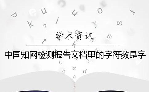 中國學(xué)術(shù)檢測報(bào)告文檔里的字符數(shù)是字符還是字符數(shù)