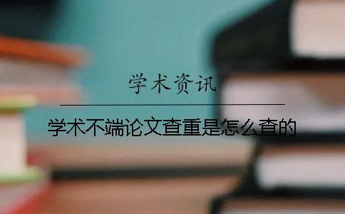 學(xué)術(shù)不端論文查重是怎么查的？