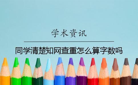 同學(xué)清楚學(xué)術(shù)查重怎么算字?jǐn)?shù)嗎？